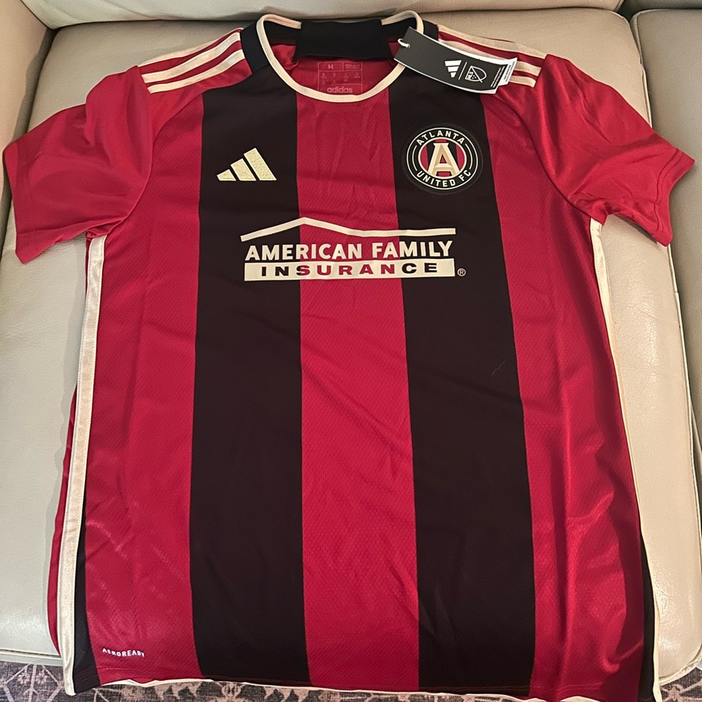 Adidas MLS Atlanta United FC Home Soccer Jersey Women's Medium Red Black NEW